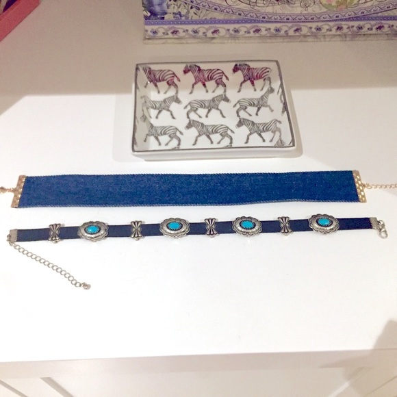 turquoise Western Frame Choker Necklace - Picture 8 of 9